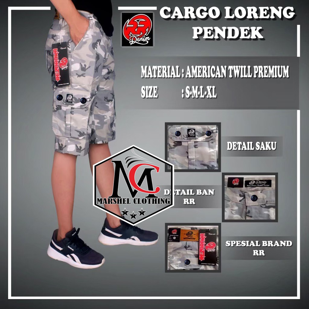 RCL - Celana Pendek Pria Distro Cargo Pendek Loreng Original S.M.L.XL 27 s/d 34