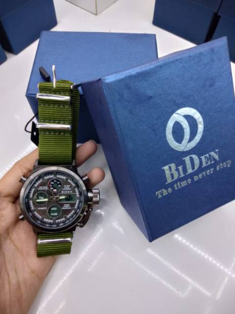 Jam Tangan Pria Biden Original Dual Time Water Resist