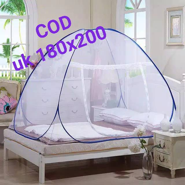 Kelambu Tempat Tidur uk 180 x 200 cm Kawat Baja