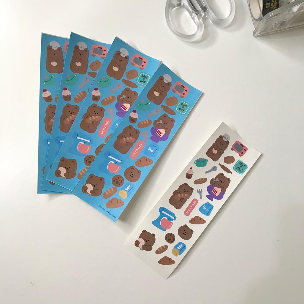 

Sticker happy cooking bear/ stiker koki beruang lucu untuk dekorasi jurnal