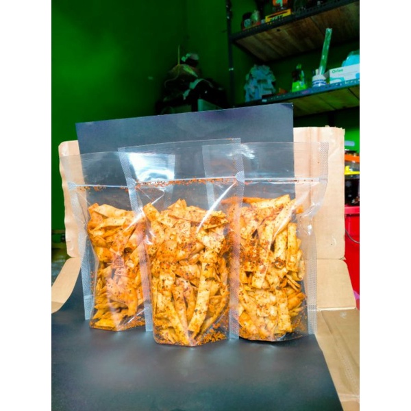 

pangsit goreng bumbu rasa pedas manis daun jeruk