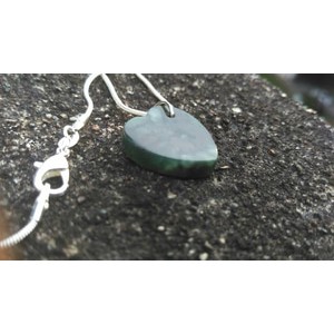 Kalung Liontin Natural Blue Jade Aceh Model Love