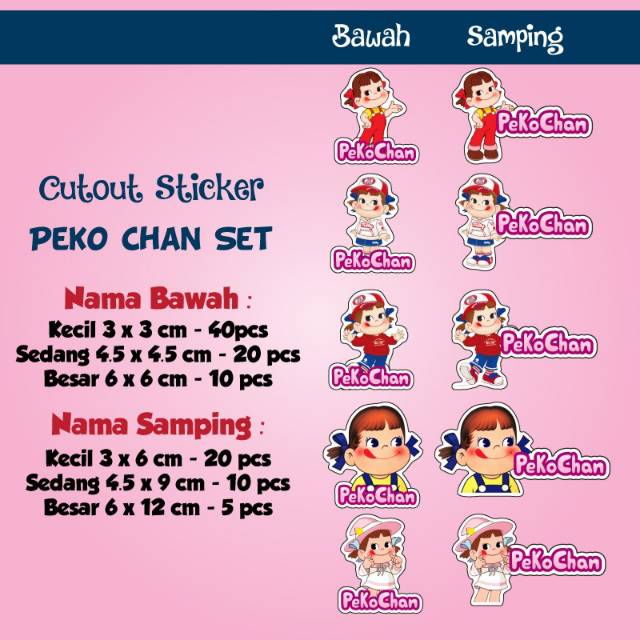 

Label Cut Out Peko Chan Waterproof