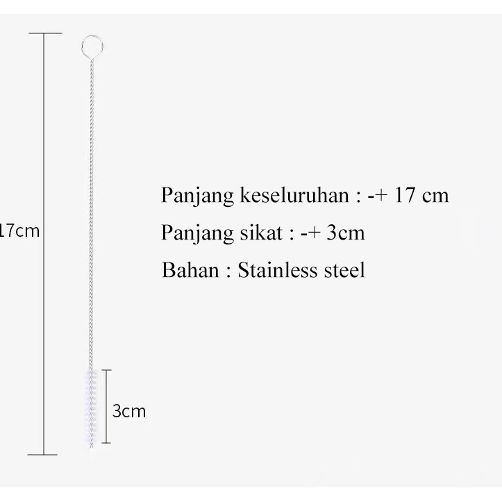 [1KG 650PCS] Babyland Sikat Pembersih Dot Bayi Brush Sedotan Stainless Steel Straw Panjang