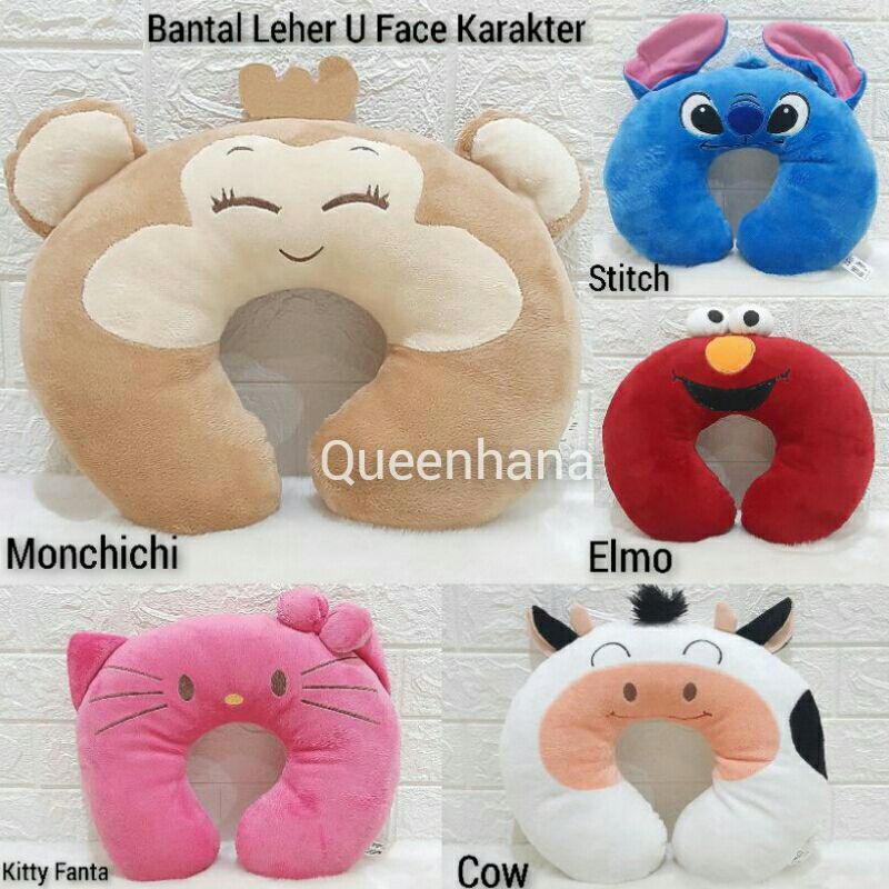 Bantal Mobil  Set Mobil 4 in1 Face Karakter