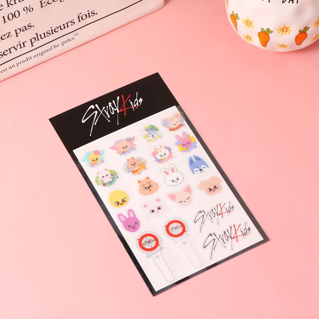 Stiker Desain Kartun Kpop Stray Kids SKZOO Bahan PVC Tahan Air Untuk Scrapbook