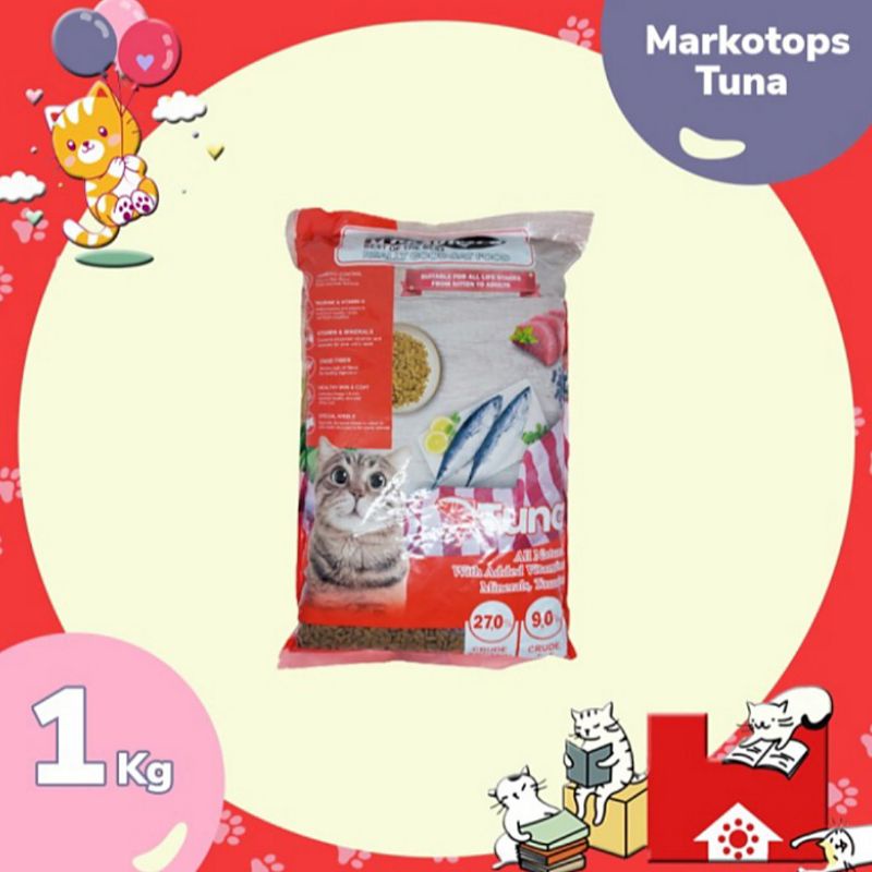 Markotops Cat Food 1 kg Makanan Kucing Markotop - Repack 1 kg - Rasa Tuna