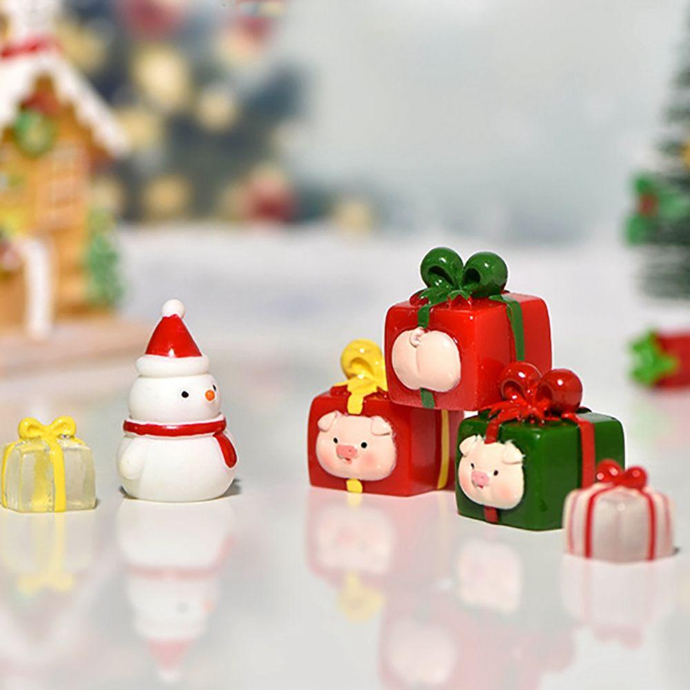 【 ELEGANT 】 Ornamen Natal Lucu Untuk Hadiah Pemandangan Taman Peri Dekorasi Rumah Ornamen Bonsai Snowman Christmas Decoration