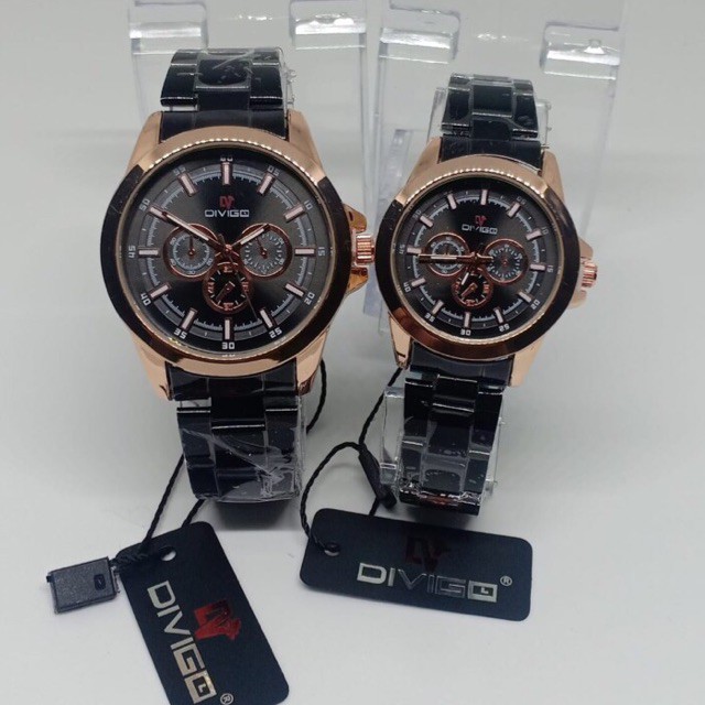 Jam tangan couple rantai ”DIVIGO” Original (free box &amp; baterai cadangan)