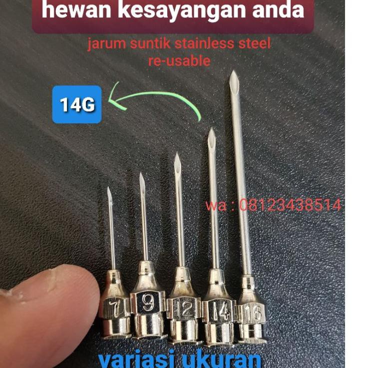 

Saleϟfast Jarum Suntik Stainless Steel Vaksin Ternak Unggas Ayam Kambing Sapi Babi Kerbau Jerapah Ga