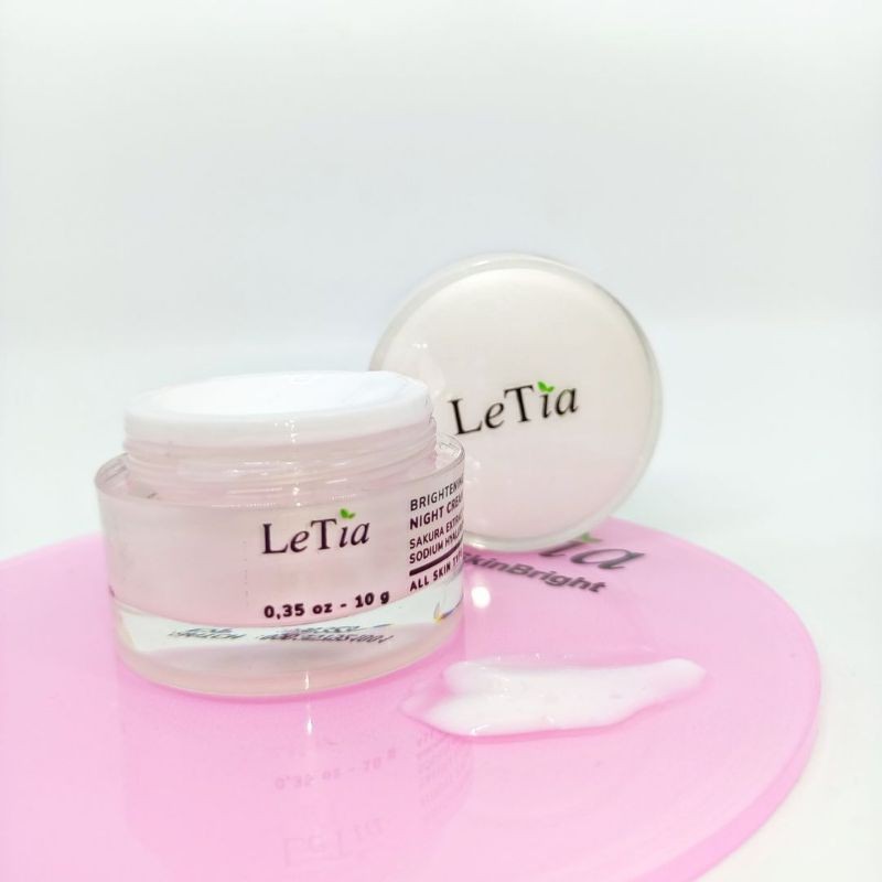 LeTia Brightening Night Cream Sakura Exctract, Rose Water, Sodium Hyaluronate, Collagen