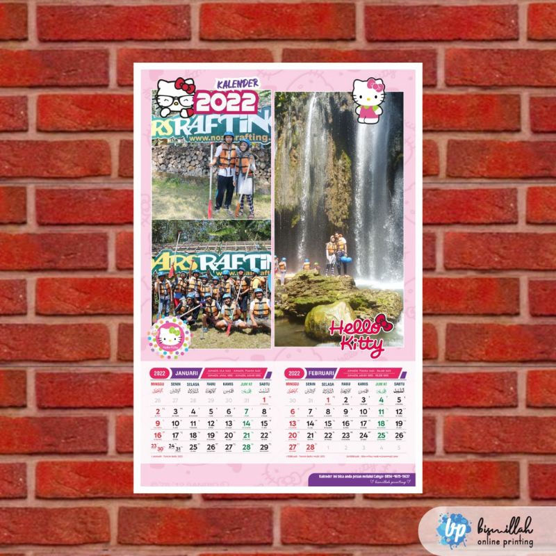 

kalender 6 lembar motif hello kitty