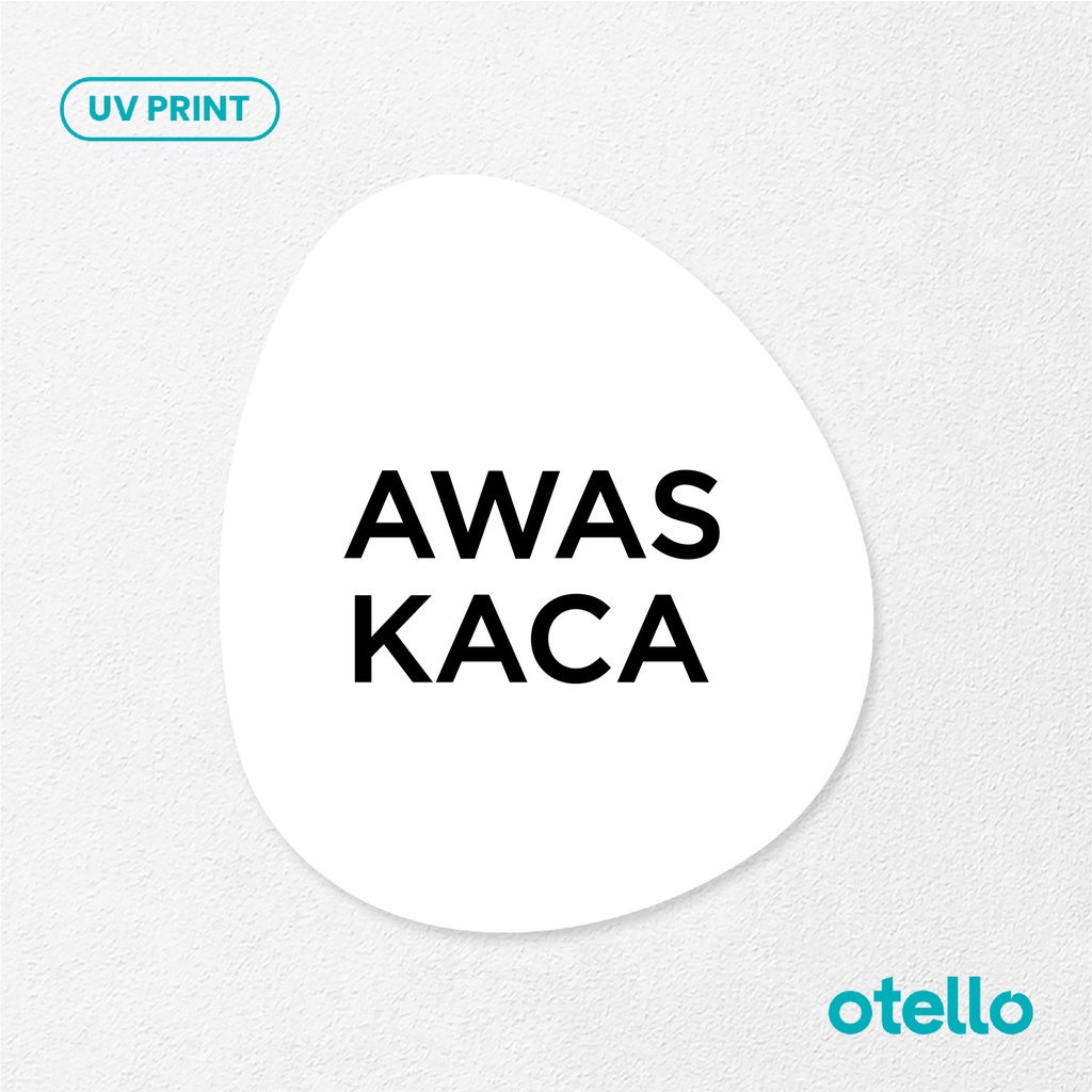 Awas Kaca Sign Board Akrilik Tempel Signage Dinding Sticker Papan Label Acrylic Restoran Wall Stiker Dinding Petunjuk