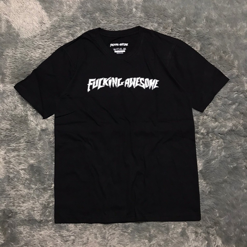 KAOS TSHIRT FUCKING AWESOME BASIC LOGO BLACK WHITE AUTHENTIC ORIGINAL