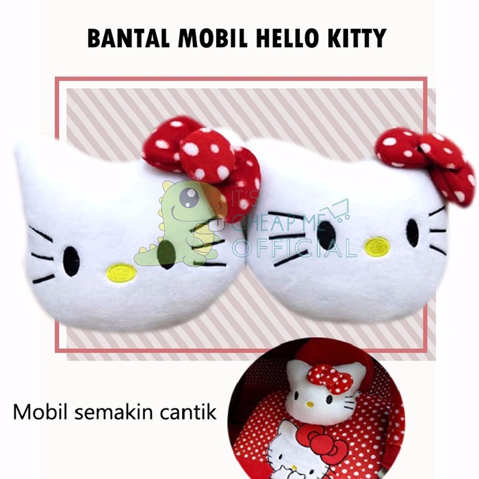 BANTAL MOBIL-SOFA-KURSI MODEL HELLO KITTY SERBAGUNA 2 PCS