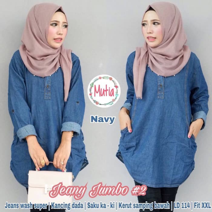 jeany jumbo rayya abg jeans blouse big size premium