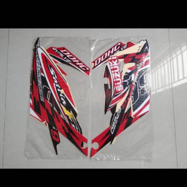 Striker & list bodi striping satria Fu 2012 merah