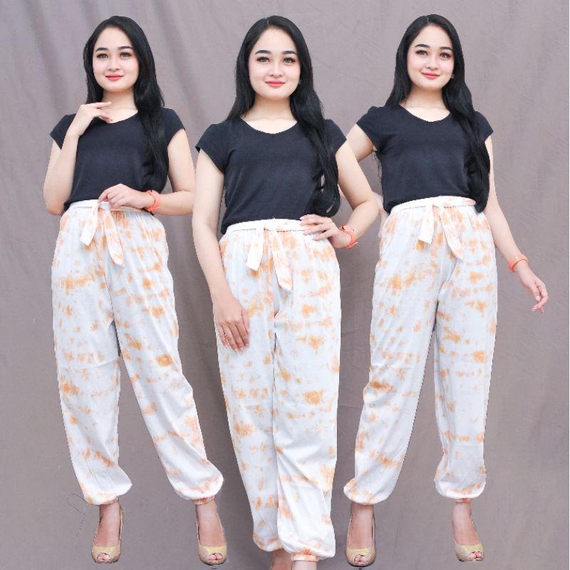 Celana Kulot Tie Dye/Joger pants soft tie dye wanita dewasa/celana top bali tie dye