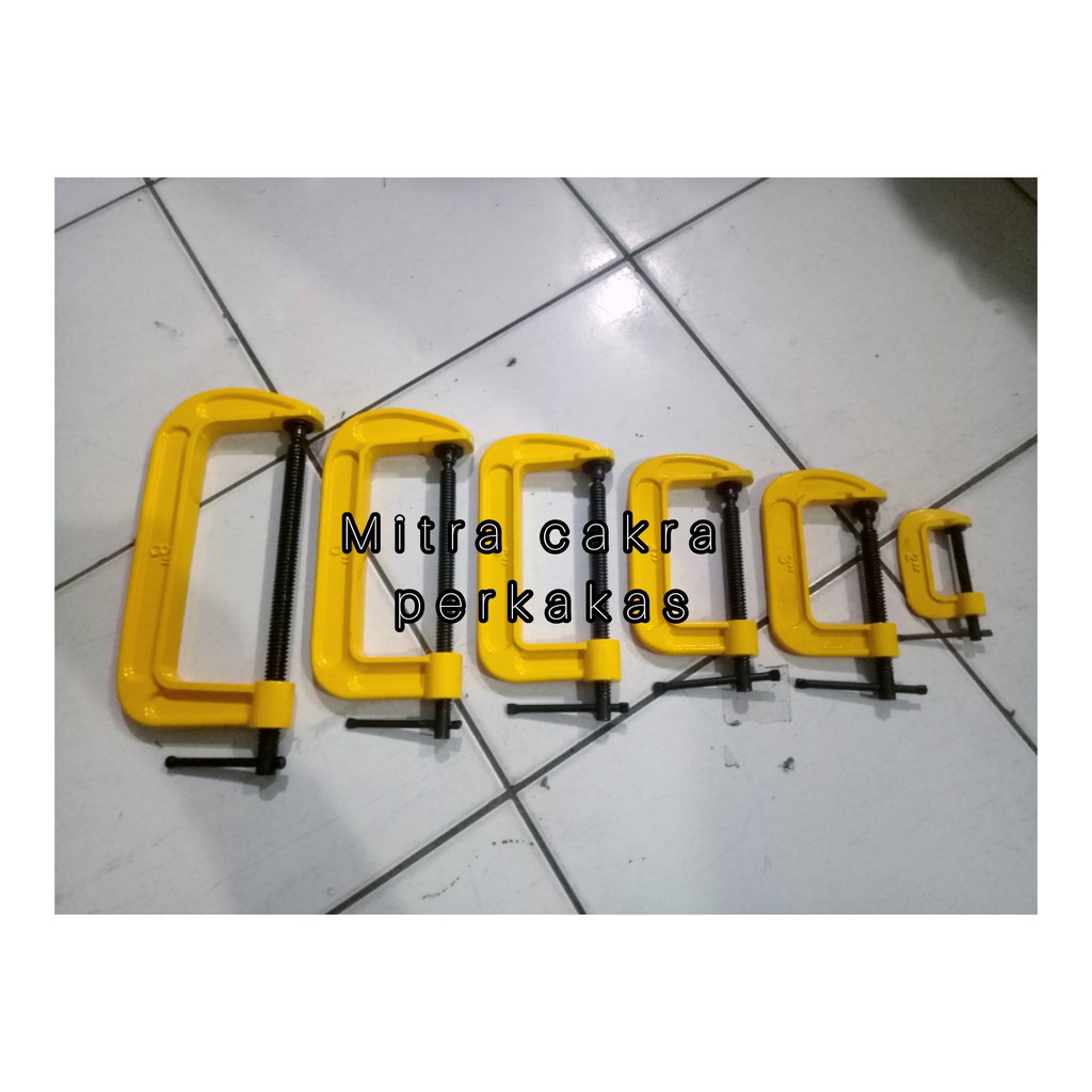 TERMURAH !!! Klem C G 2 , 3 ,4 , 5&quot;, 6&quot;, 8&quot; inchi - KDK Clem Catok Clamp C Penjepit Meja Kayu Serbaguna