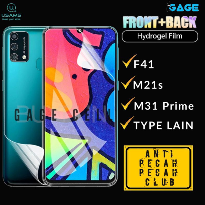 USAMS Hydrogel Nano Film Tempered Glass Samsung M21s M31 Prime Screen Protector Full Layar Original