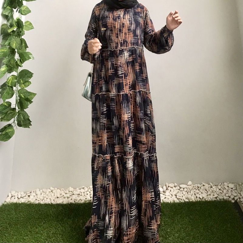 dress ghyanza brown okeda shop