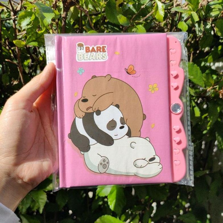 

[PRODUK 6FZ77] Buku Diary WBB / We Bare Bear Kunci Kode Kecil Note Book Jurnal Lucu Unik CS0
