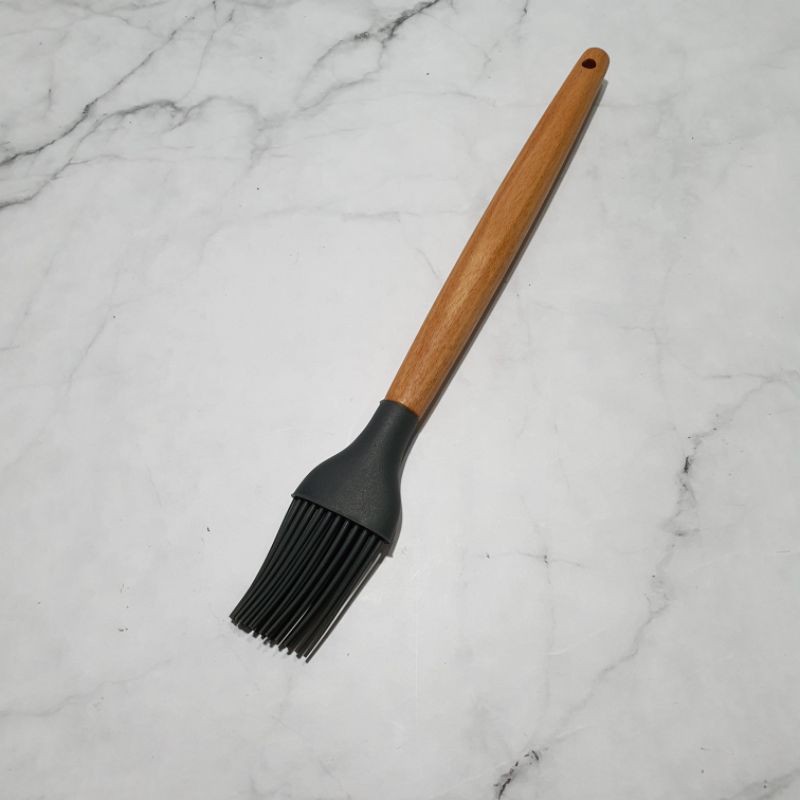 silicone Brush wooden handle / kuas silikon gagang kayu tahan panas