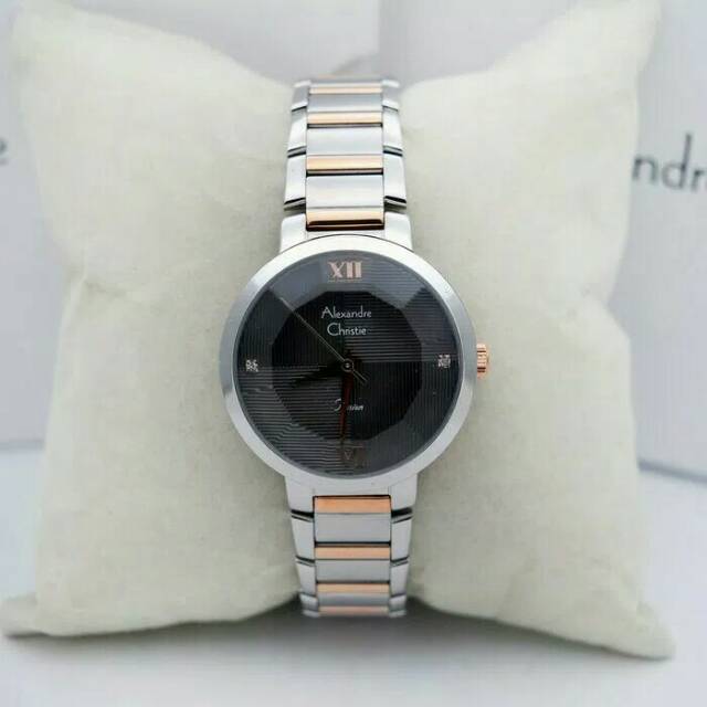 JAM TANGAN WANITA ALEXANDRE CHRISTIE AC 2616 AC2616 SILVER ROSEGOLD PLAT HITAM
