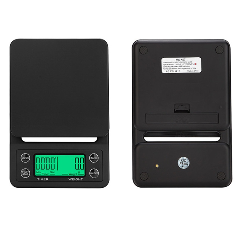 Timbangan Kopi Digital LCD Elektronik Kapasitas 3 / 5KG Dengan Timer 0.1g Untuk Dapur