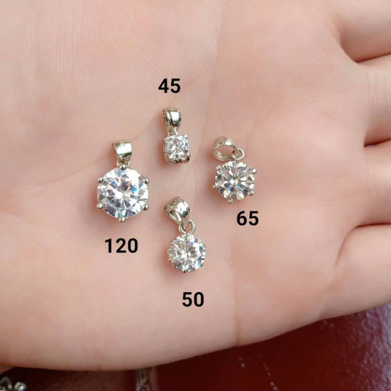 Liontin solitaire mp / perhiasan perak 925 berlapis emas