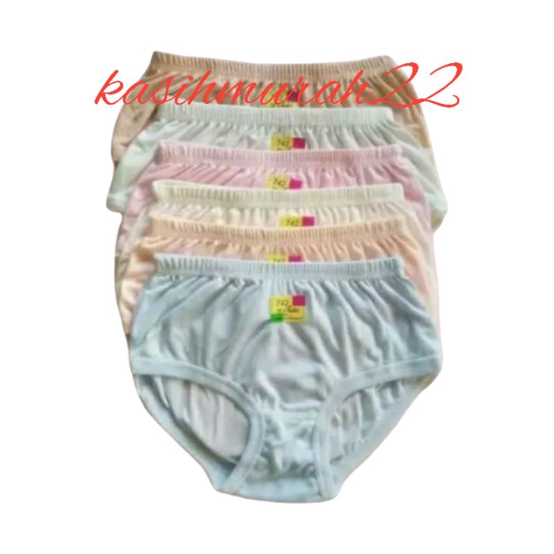 6PC CELANA DALAM CEWEK DEWASA DENGAN BAHAN KAOS 742  CH SISTER