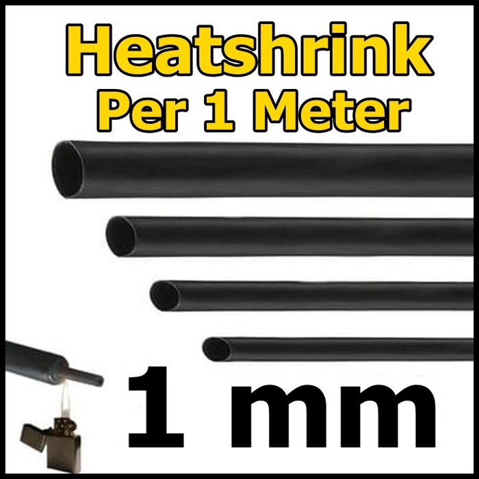 Heatshrink Selang Bakar 1mm 1Meter 1M Selongsong ciut Pembalut Kabel