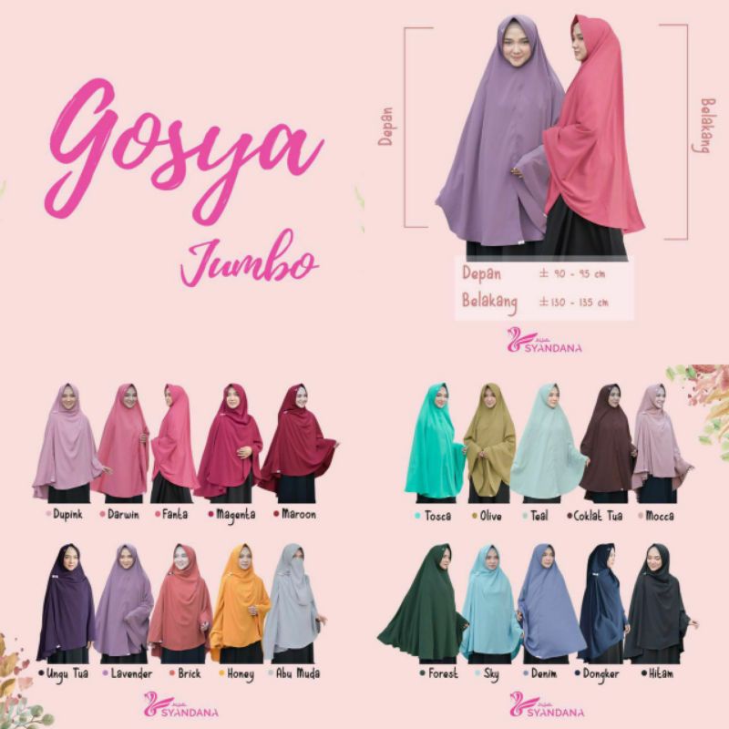 Gosya jumbo size XL KHIMAR INSTAN JUMBO / JILBAB INSTAN / KHIMAR SYANDANA / GOSYA JUMBO SYANDANA