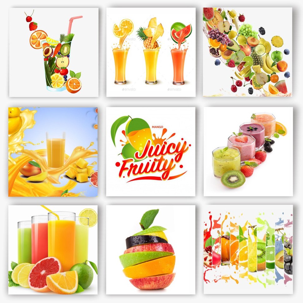 Hiasan Dinding/walldecor GAMBAR 'JUS' Buah-Buahan, Pajangan Dinding TERMURAH