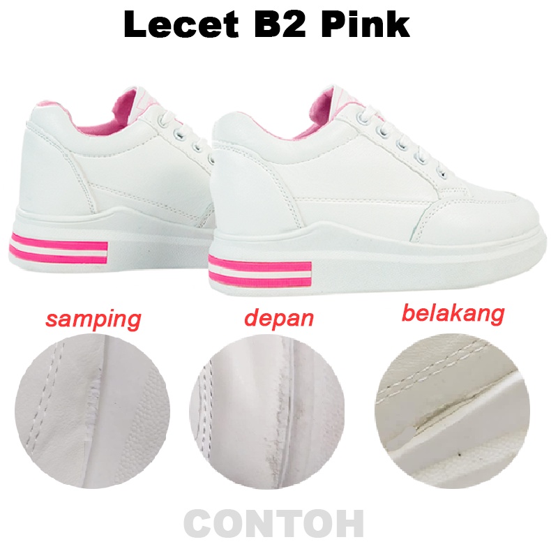 Sepatu Sneakers Wanita Sepatu Import Perempuan Fashion Korea Sepatu Modis Keren Warna Santai SP-055-B2 Pink Lecet