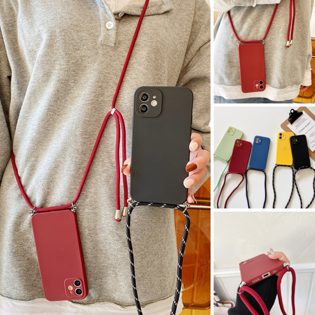 Soft Case Silikon Dengan Tali Lanyard Untuk Oppo A53 2020 A33 2020 A92 A52 A91 Reno3 A9 2020 A5 2020 A31 2020 A71 F9 A37