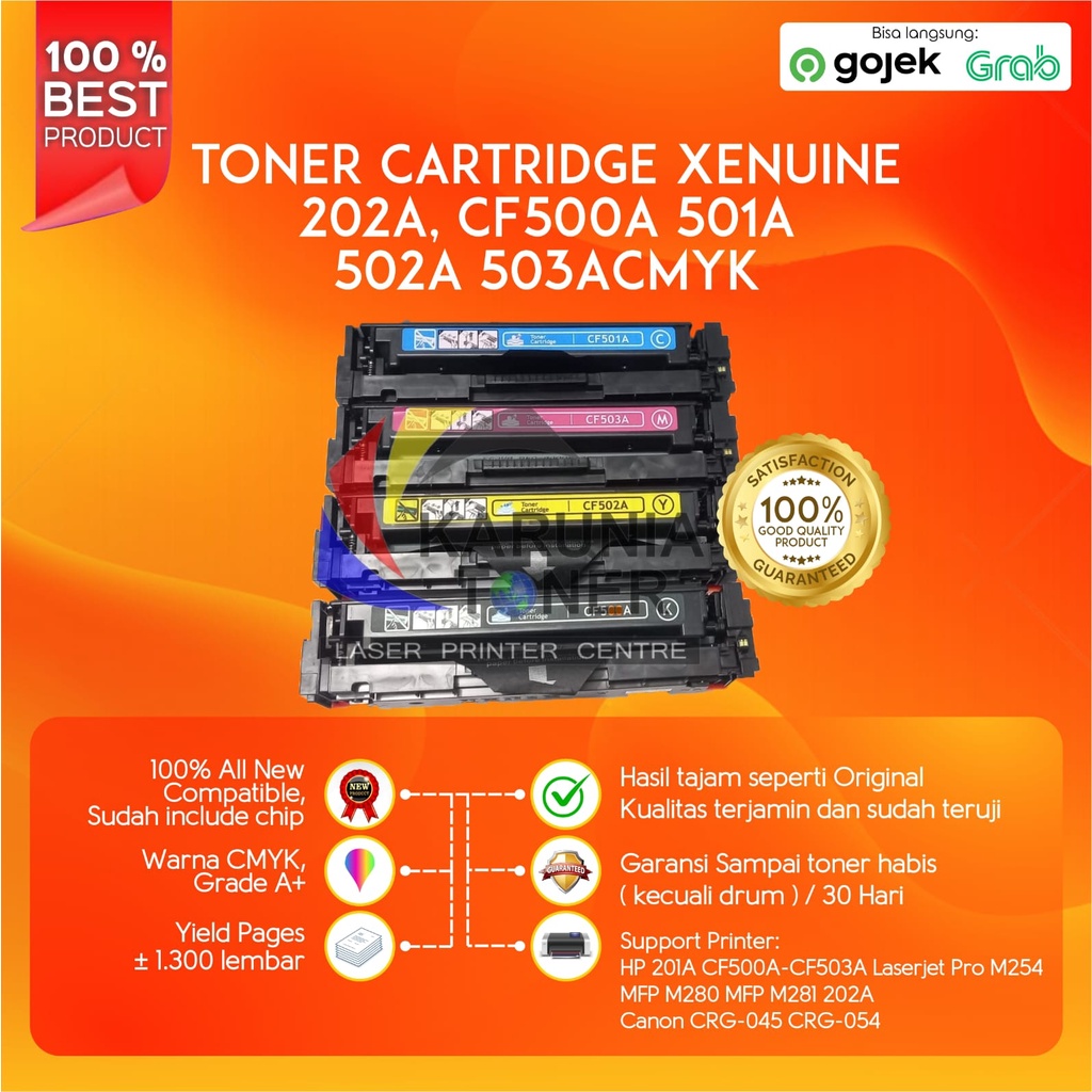 Toner Cartridge Xenuine Compatible CF500A CF501A CF502A CF503A 202A M254 M280 M281