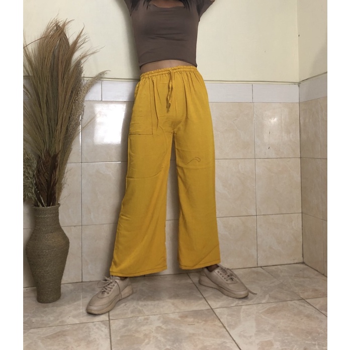 COD Kulot Bahan Rayon Bali Motif Polos Basic