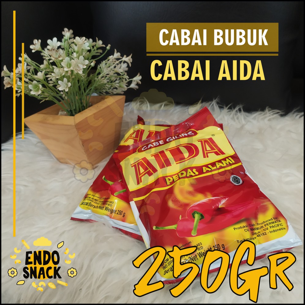 250 gr Cabe Kering AIDA Cabai Giling dijamin Pedass Bumbu Pelengkap Baso Aci, Seblak, Cimol