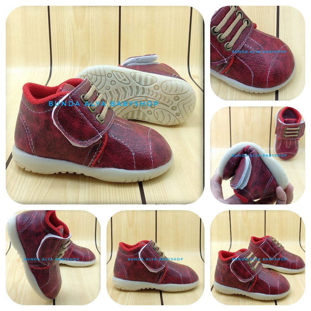 Sepatu Anak Laki Usia 1 2 3 4 Tahun Casual Size 22 - 30 MERAH - Sepatu Anak Cowok Tidak Licin SALE