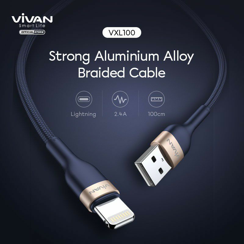 Kabel Data Vivan VXL100S Kabel Data Lightning iPhone ORIGINAL