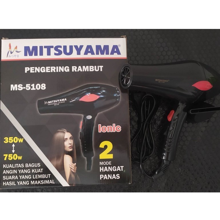 HAIR DRYER BESAR MS-5108 PENGERING RAMBUT IONIC 2 MODE HANGAT PANAS