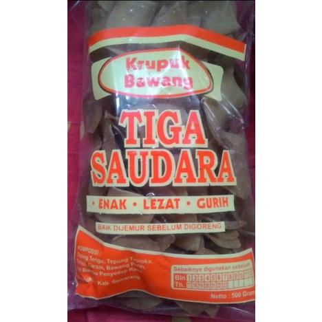 

Kerupuk Bawang 3 saudara (kerupuk, cemilan gurih, renyah, cemilan siap saji)