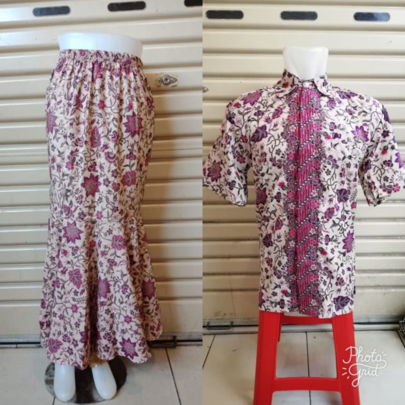 IndahKebaya | COUPLE ROK DUYUNG DAN KEMEJA PENDEK / COUPLE BATIK / ROK KEBAYA / KEMEJA CASUAL MURAH