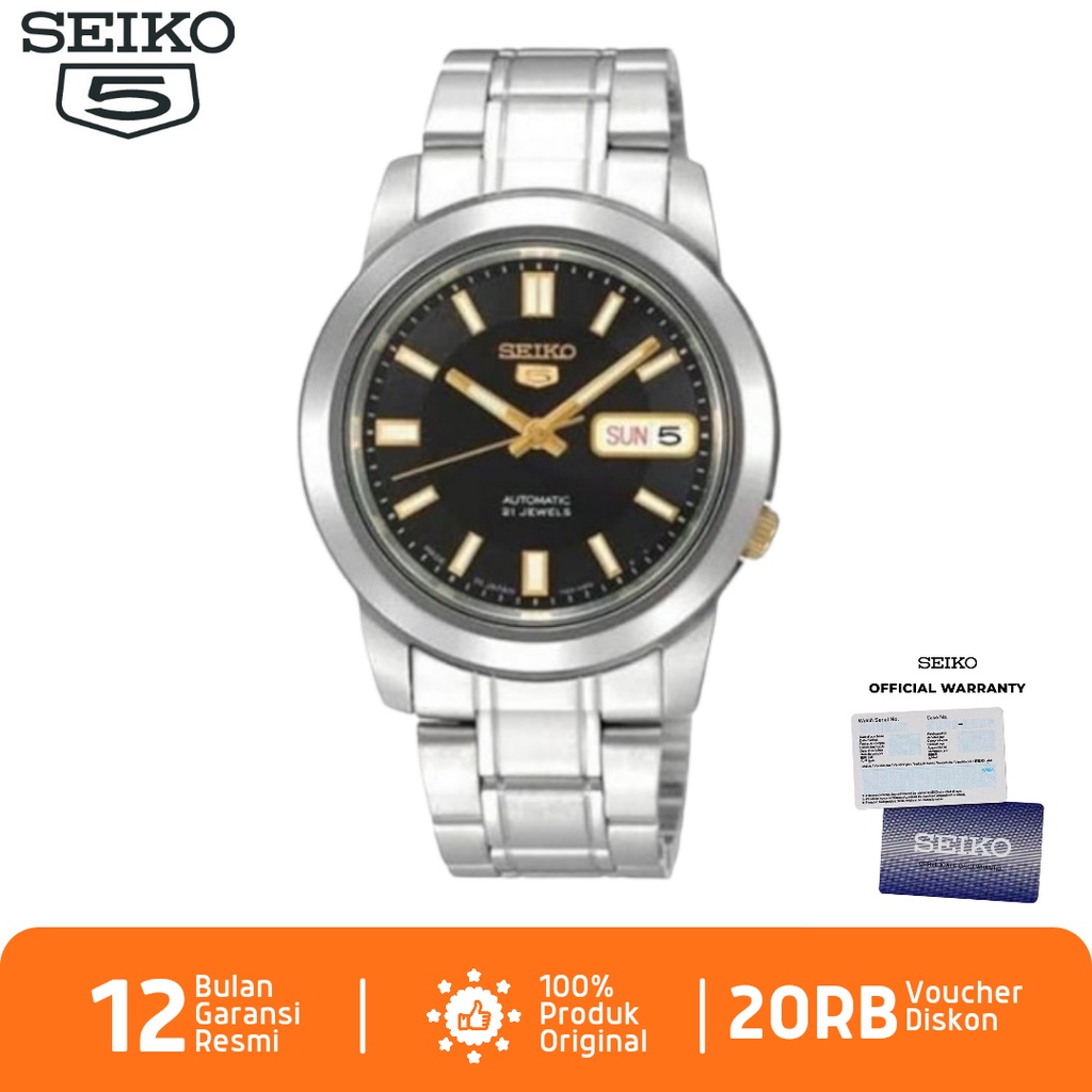 Seiko Pria SNKK17 Jam Tangan Pria Seiko 5 Automatic SNKK17K1 Stainless Steel Strap