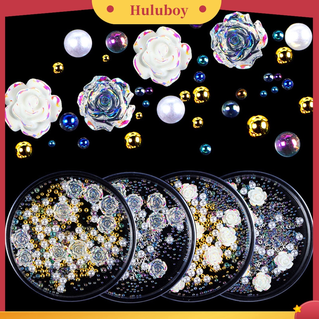 Huluboy Huluboy♡ Aksesoris Manik-Manik Berlian Imitasi Camellia Untuk Nail Art