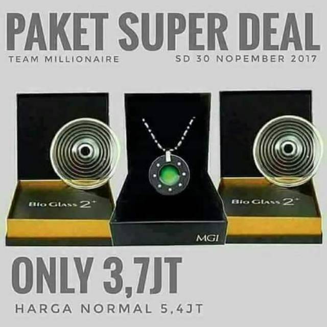 Promo paket mci bioglass 2+ dan pendant aura atau biopendant original mci asli bio pendant kalung