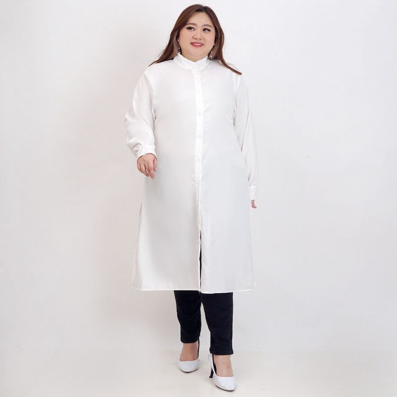 LONG TUNIK WANITA KANCING DEPAN A026-800 SIZE XXL - XXXL JUMBO (BIG SIZE)