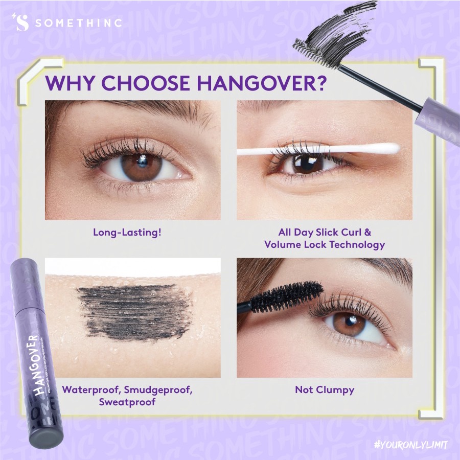 ★ BB ★ SOMETHINC HANGOVER Voluminous Fiber Lash Smudgeproof Mascara - Waterproof Mascara Tahan Lama