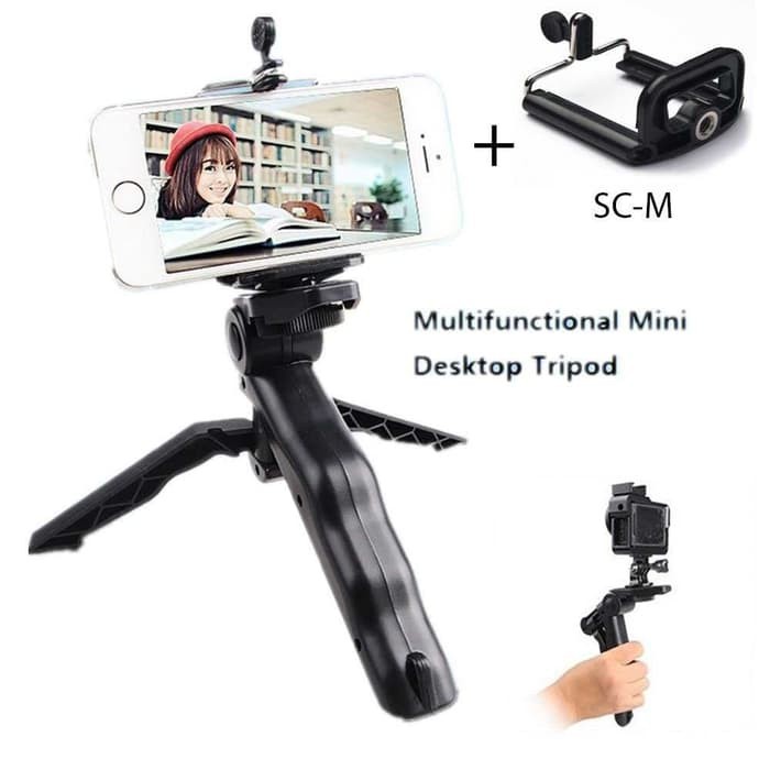 Taffware Mini Foldable Tripod Stand plus Smartphone Clamp